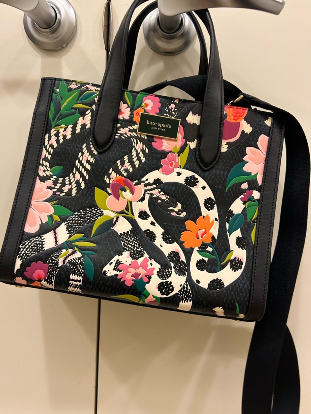 Kate spade new york Manhattan Snake Print Embossed Leather Small Tote bag